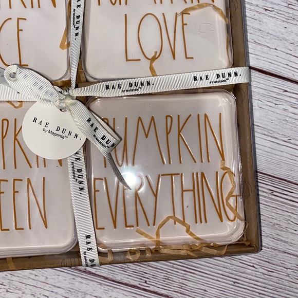 🔥ONLY ONE🔥RAE DUNN Pumpkin Themed Set Coasters - Picture 5 of 6